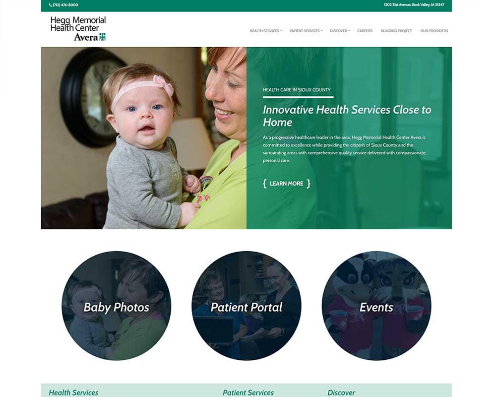 Preview image of Hegg Memorial Health Center homepage