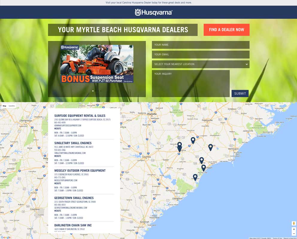 Preview image of Husqvarna Carolinas landing page