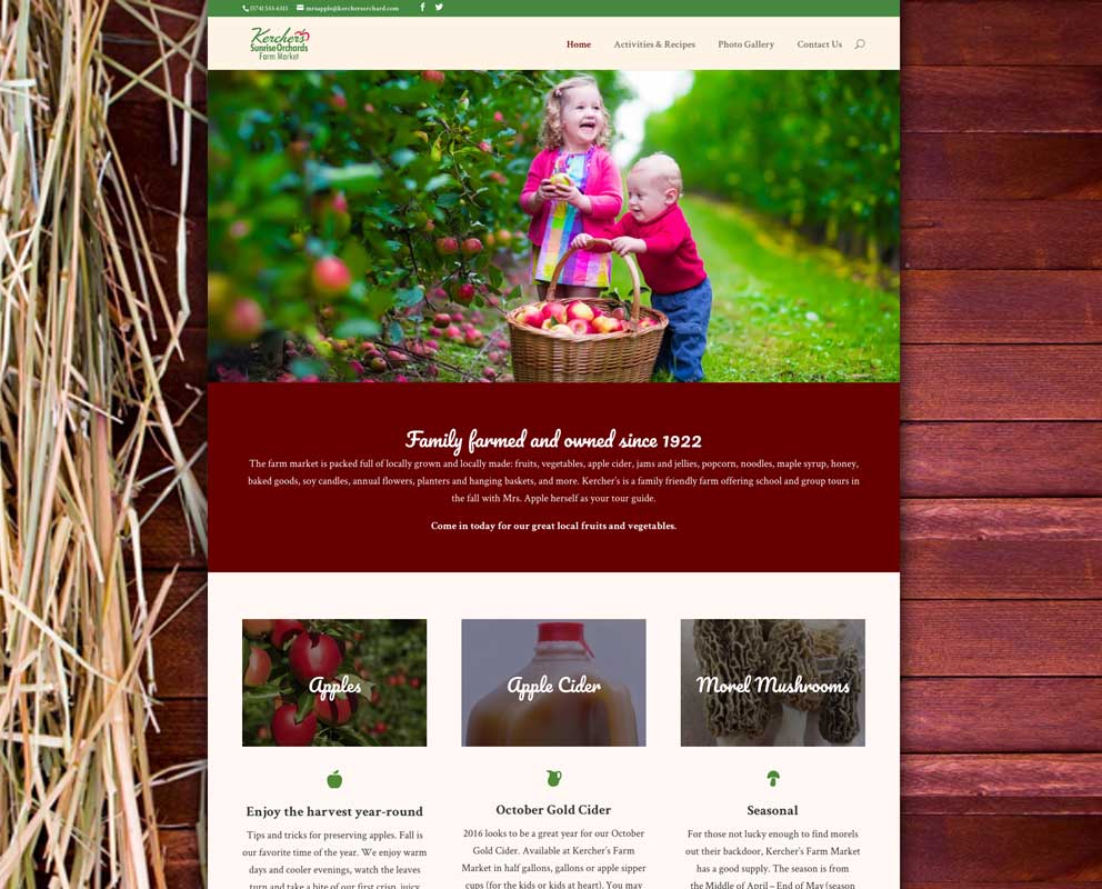 Preview image of Kercher's Orchards homepage