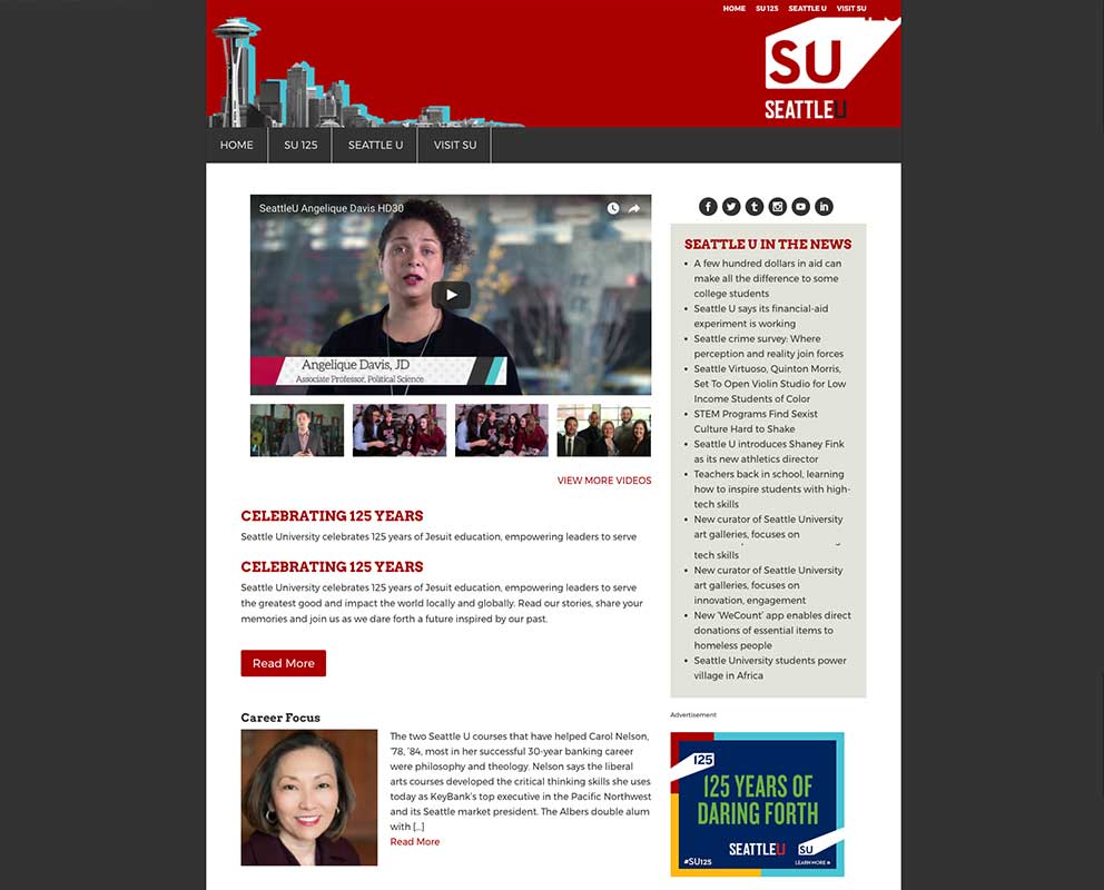 Preview image of Seattle University Stories homepage